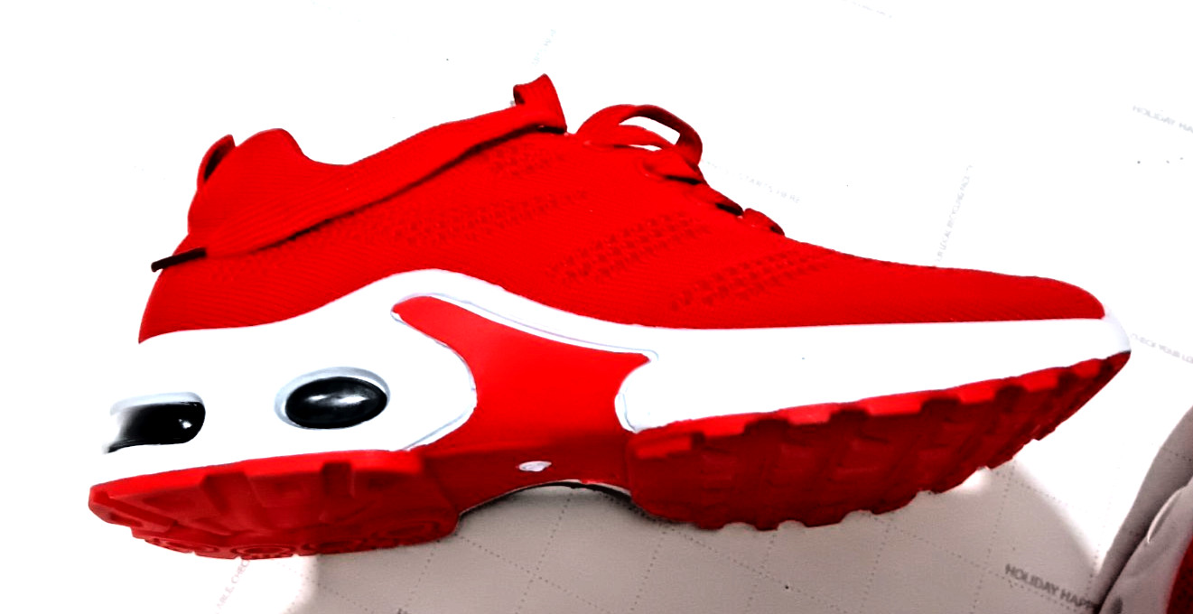 Women’s Red/White Solid Low Top Lace-Up Athletic Sneaker Shoes Activewear