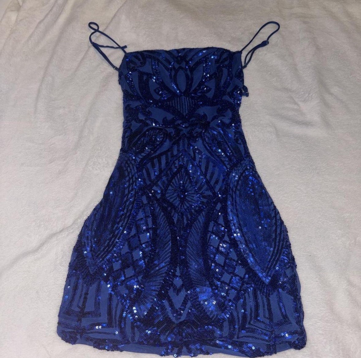 Lucy In the SkyBlue Sequin Bodycon Mini Dress • Party, Formal, Hoco, Clubbing