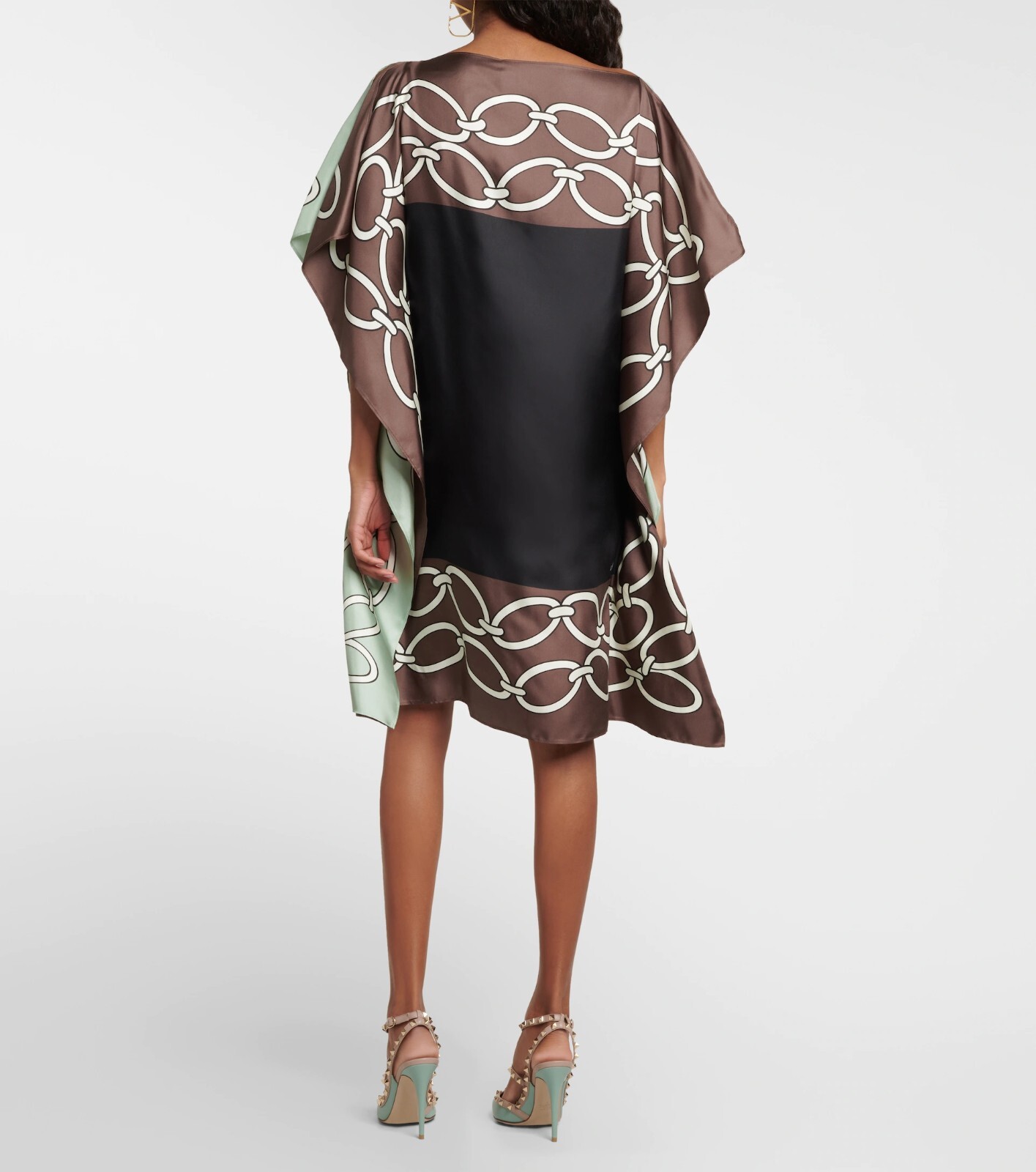 Printed Kaftan For Women, Soft Satin Silk Caftan, Short Kaftan, J5822