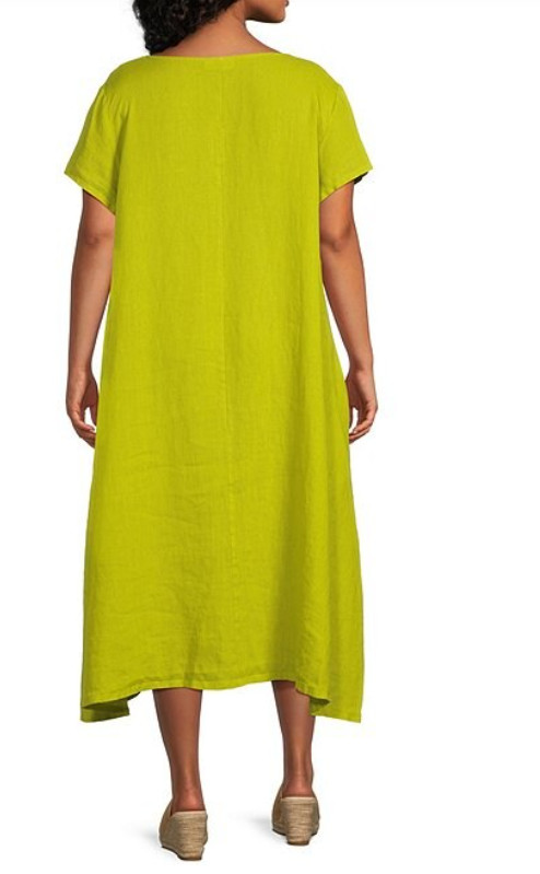 NWT ~ Bryn Walker Lightweight Linen WINSOR Dress Hi-Low Hemline ~Sz 2X