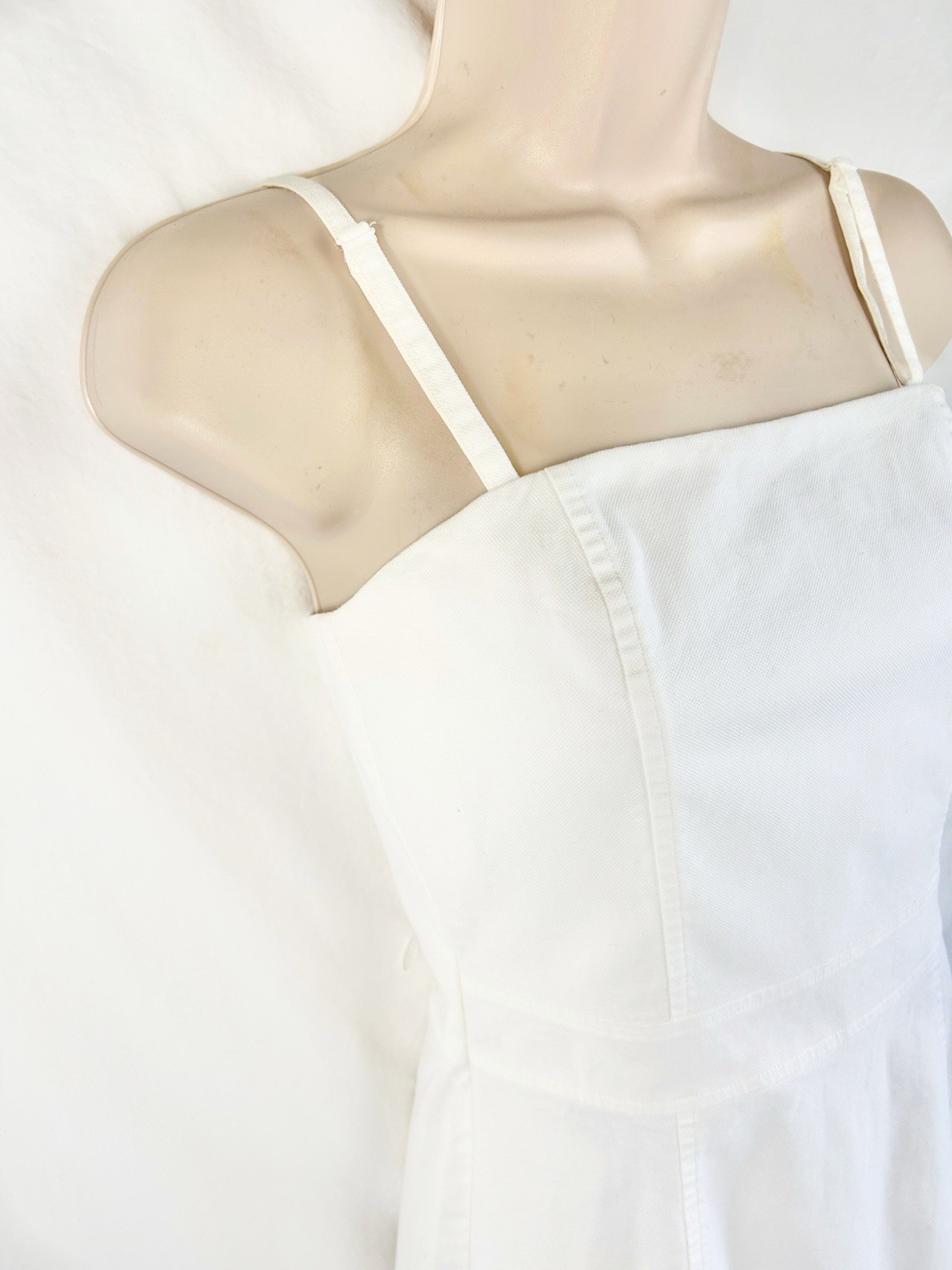 Express Stretch White Sheath Dress Size 1/2 Removable Straps Stretch Bodycon