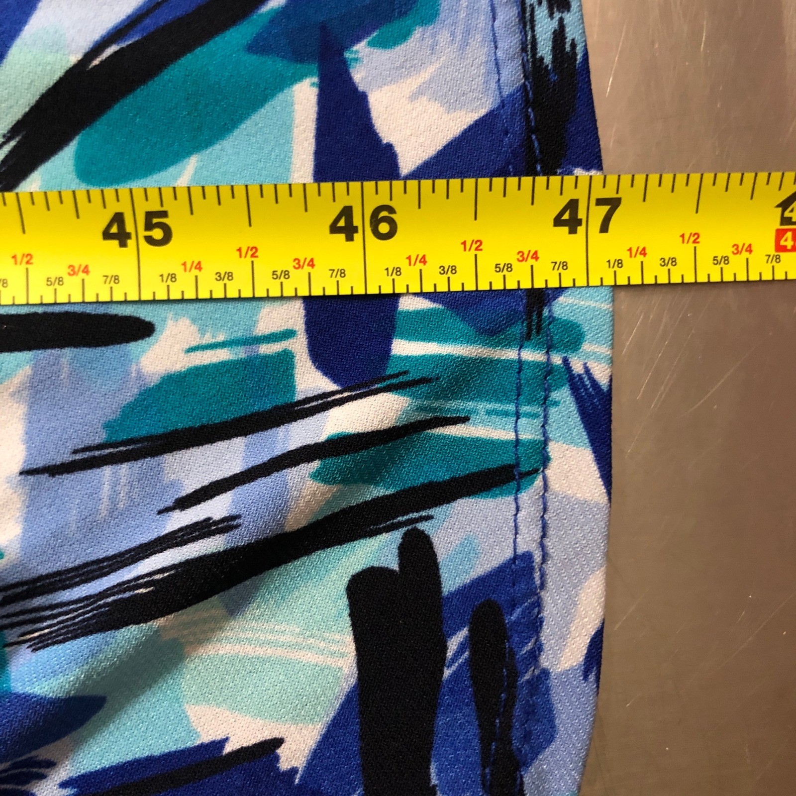 Perceptions New York Blue Abstract Brushstroke Sleeveless Midi Dress Womens 16