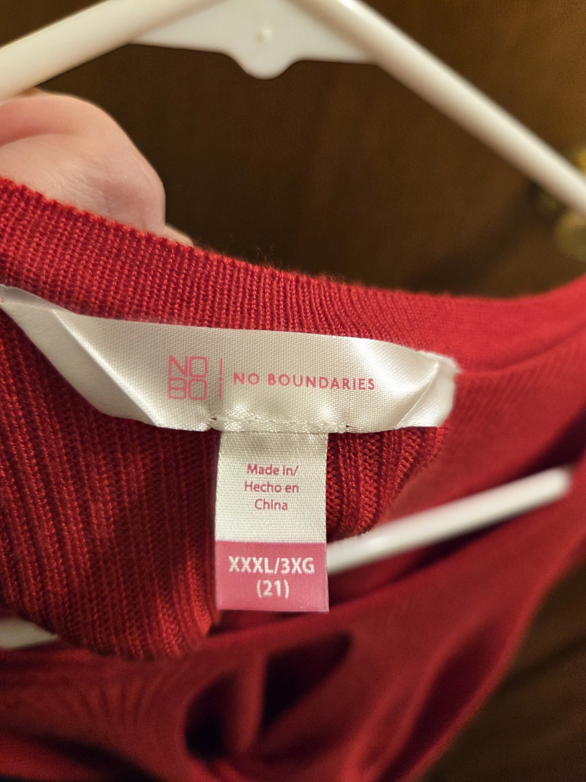 No Boundaries No Bo Juniors XXXL 21 Red Ribbed Cutout Dress Partial New Tag