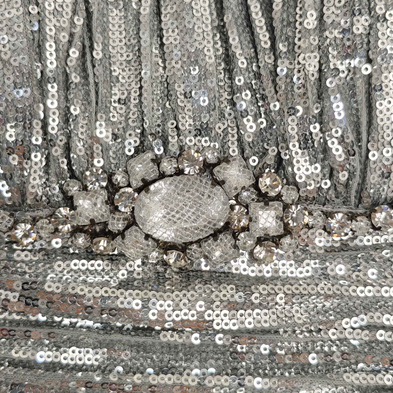 Sherri Hill Sequin Cocktail Dress Size 4 Silver Rhinestones Party Prom Wedding