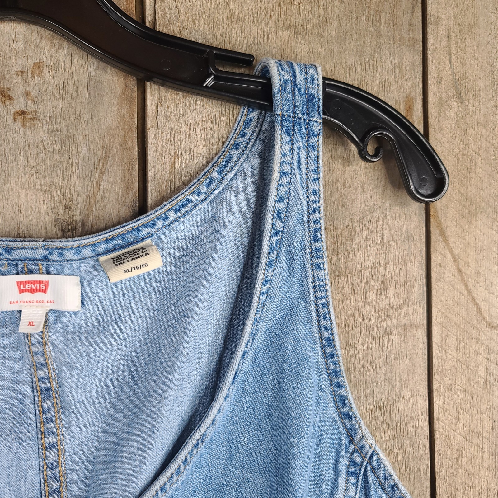 Levi’s Alisha Way Back When Denim Short Dress Blue Jean Sleeveless Size XL
