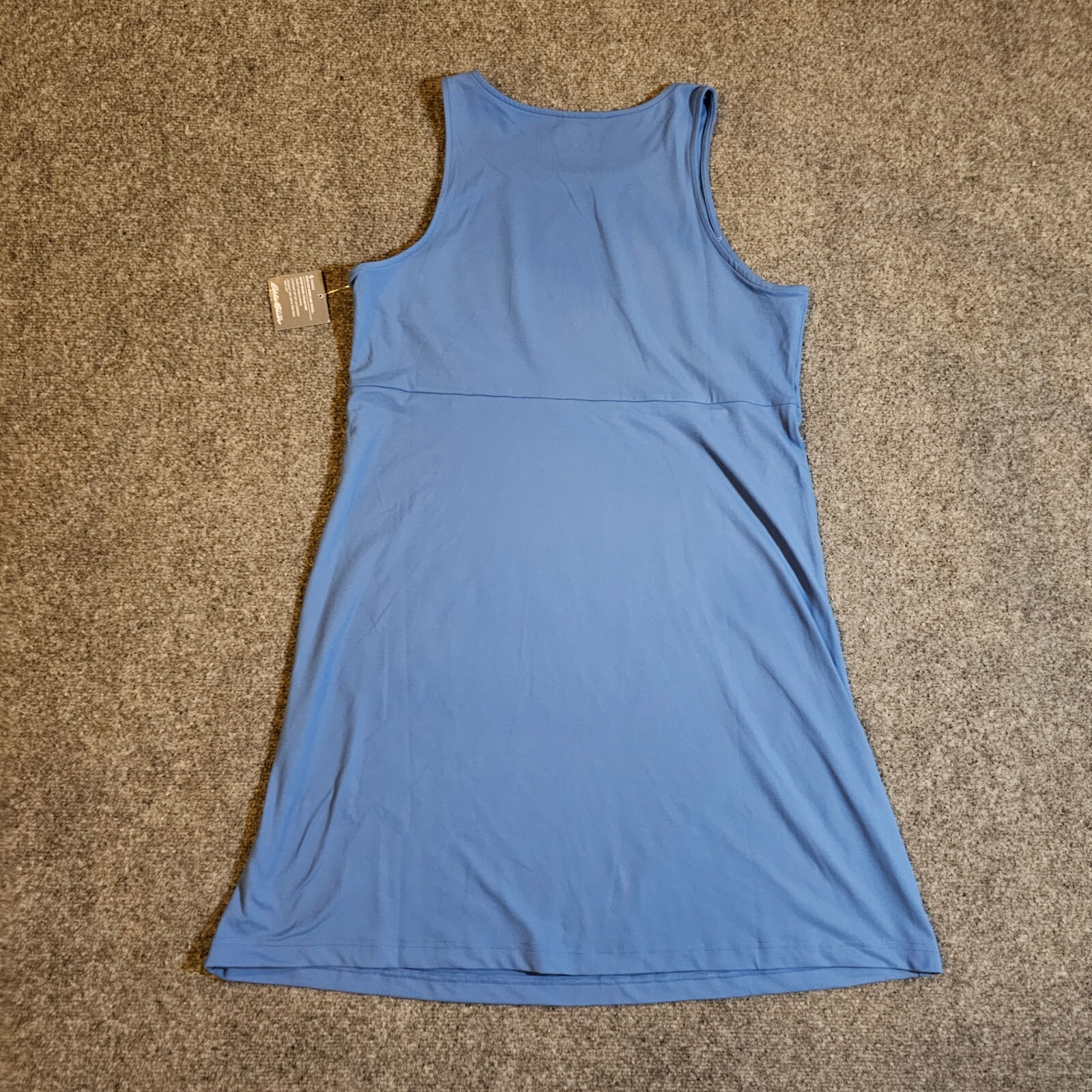 Eddie Bauer Dress Womens Large Blue Travex Fitted Sleeveless Stretch Casual Basi