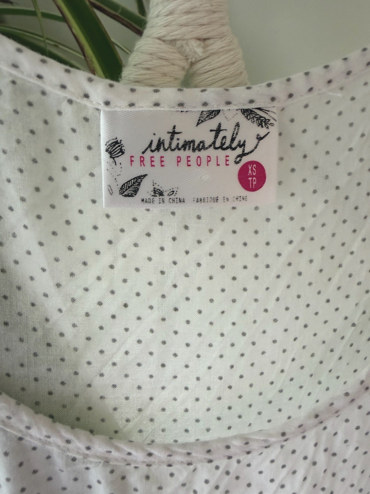 Intimately Free People XS Voile & Lace Polka Dot Sleeveless Slip Trapeze Dress