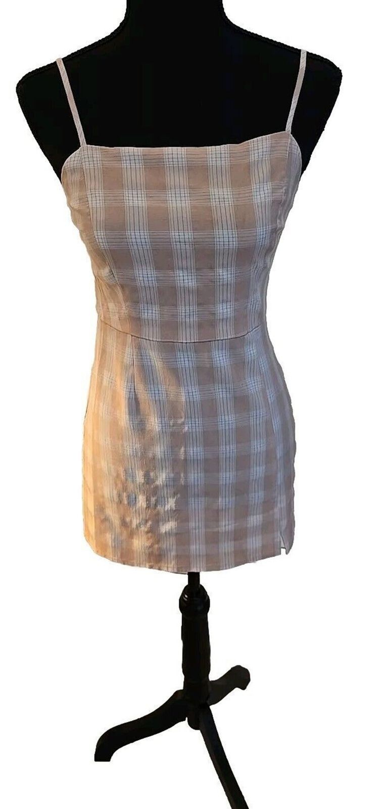 BP Womens Mini Sundress Size M Pink Plaid Sleeveless Spaghetti Strap Dress