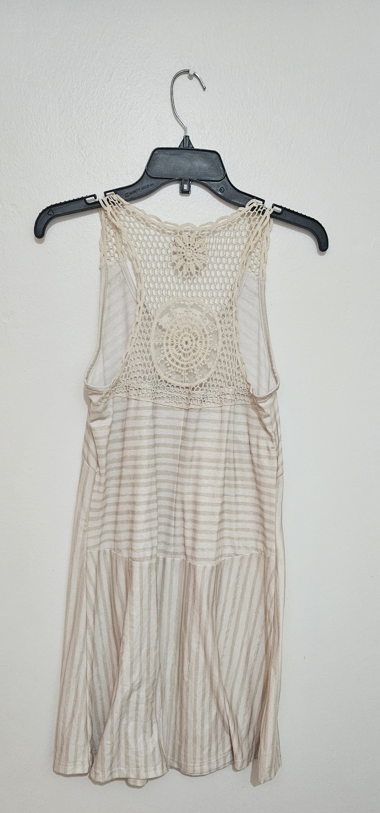 Mudd Women’s Sleeveless Boho Striped Cream Dress Size L