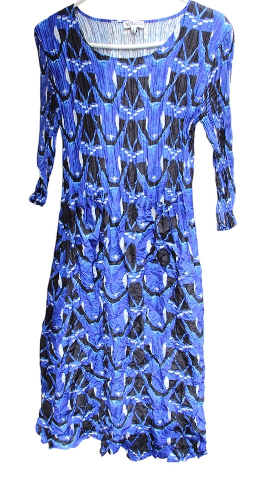 ALQUEMA Smash Pocket Dress Size 1 Crinkle Pleated Abstract Patterned