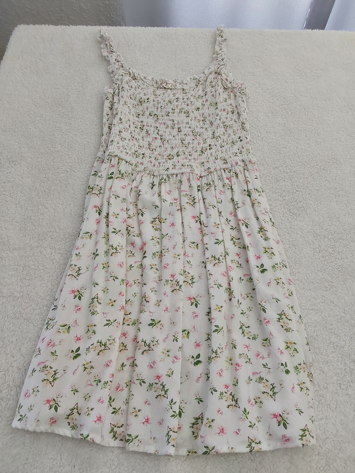 J for Justify Womens Size XL Floral Dress Elastic Spring Summer Comfort Vacation