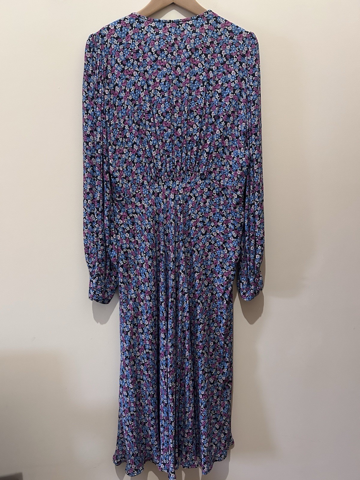 Ghost Alivia Floral Navy Midi Dress Size XL UK 16 BNWT