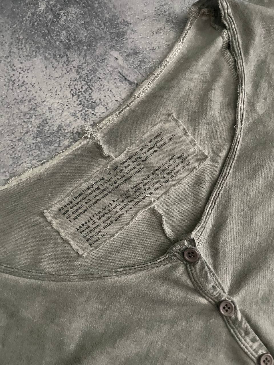 RUNDHOLZ Distressed Cotton Button Front Long Sleeve Dress Women’s Size S
