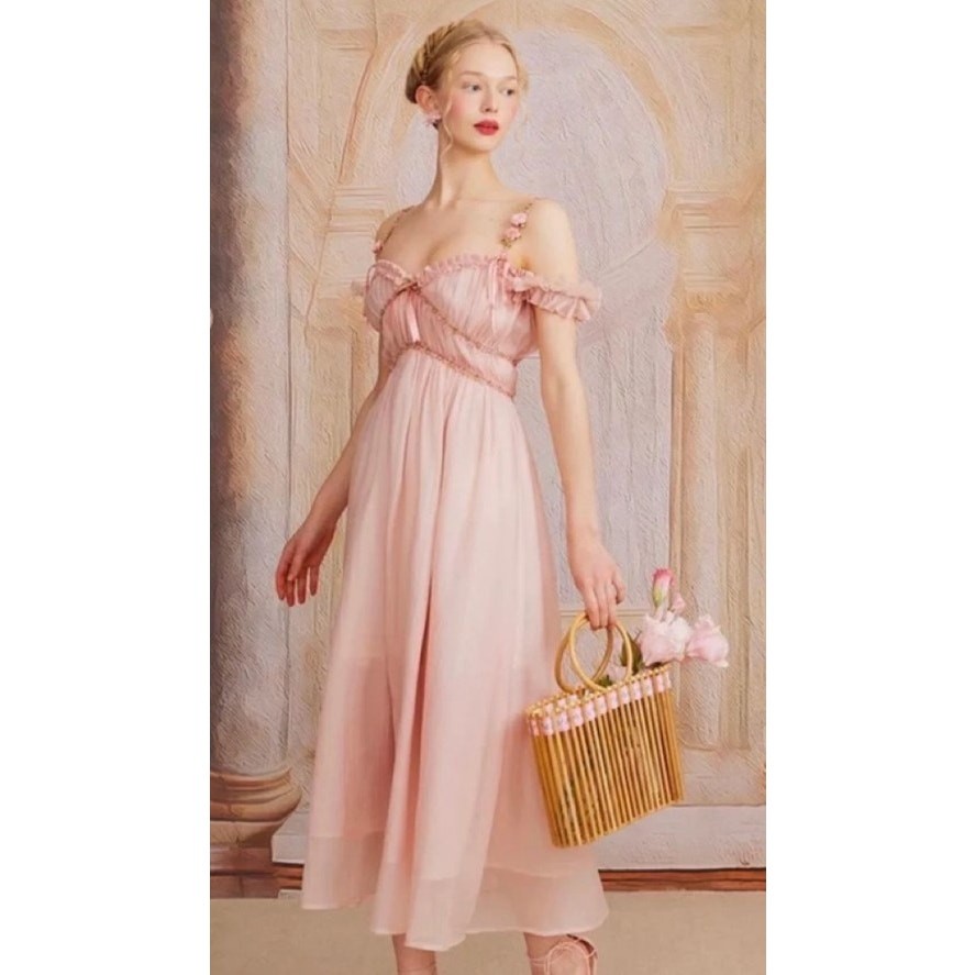 LaceMade Pink Aurora Corset Dress Size XS Princess Cottagecore Romantic Lace