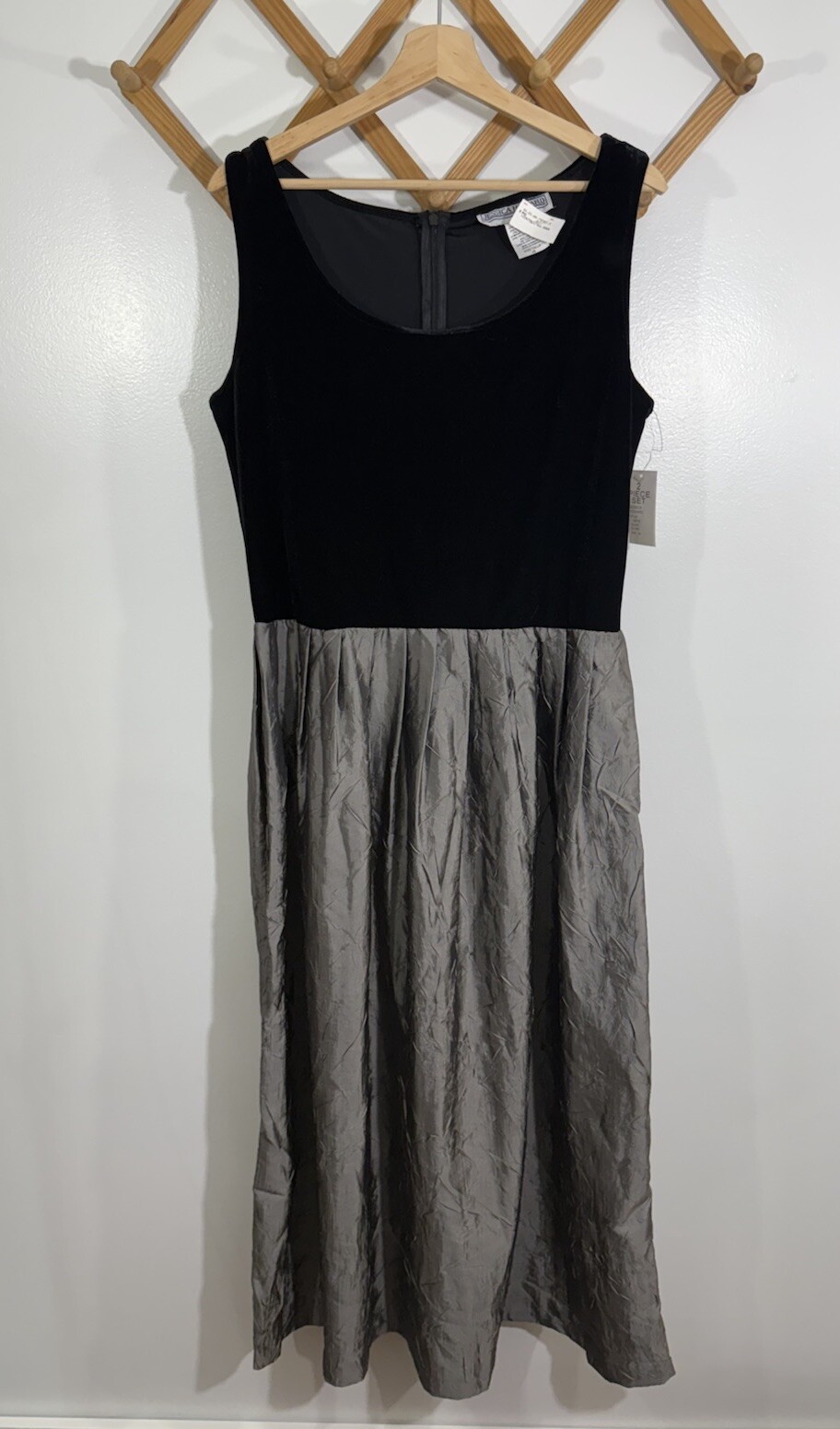 Vintage Dress 1990s Velvet Crepe 18 New