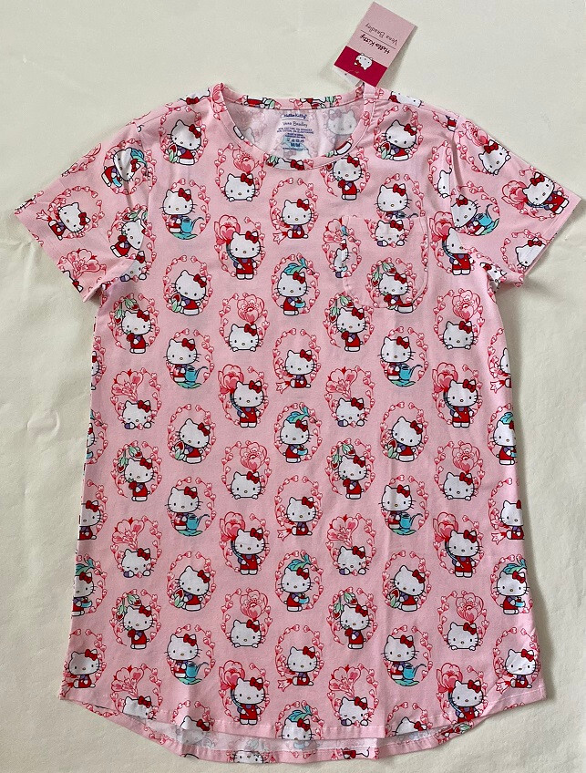 NEW Hello Kitty Vera Bradley Short Sleeve Pink Sleepwear Nightgown Dress M L 2XL