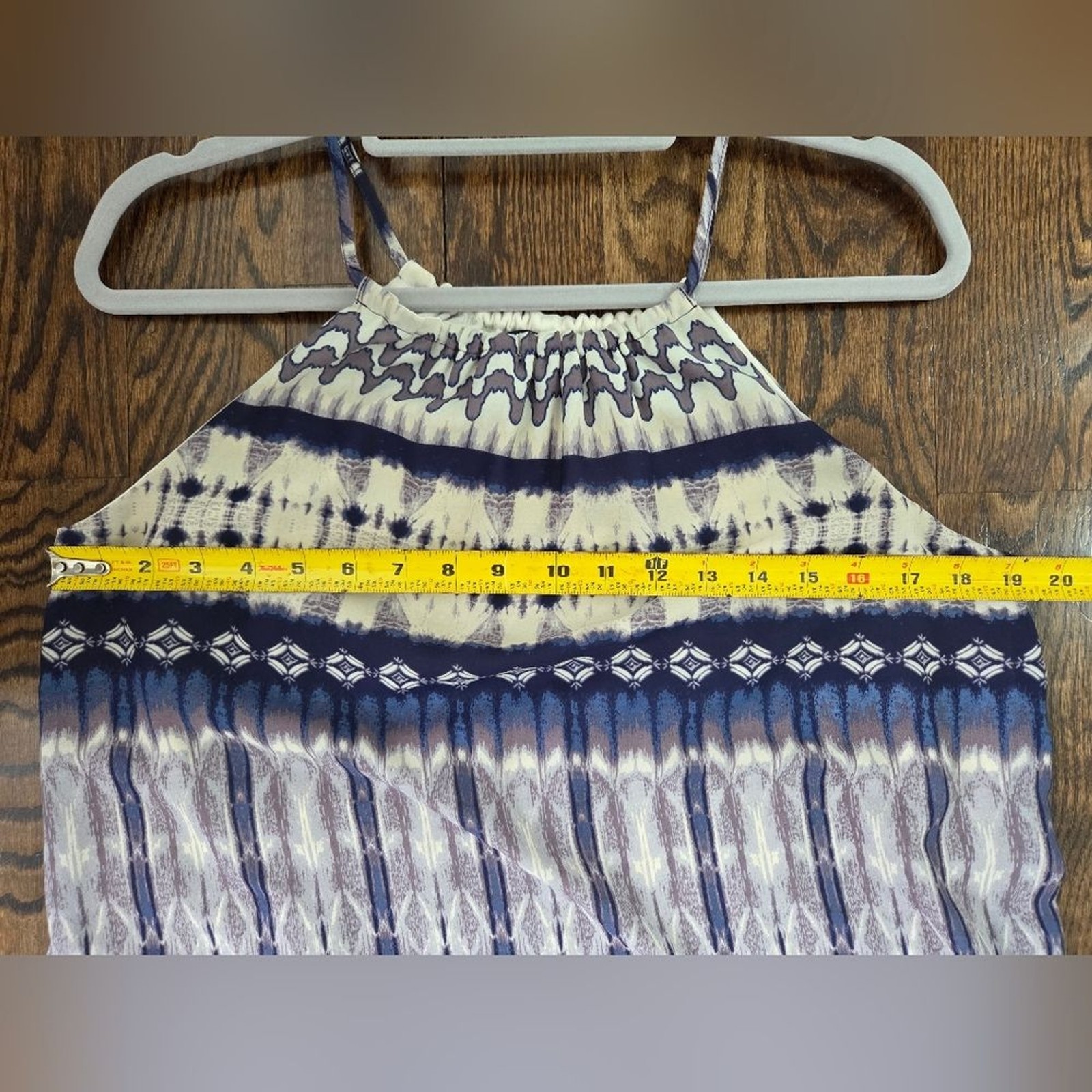 One Clothing Ombre Tye-dye Patterned Blue And Cream Maxi Dress