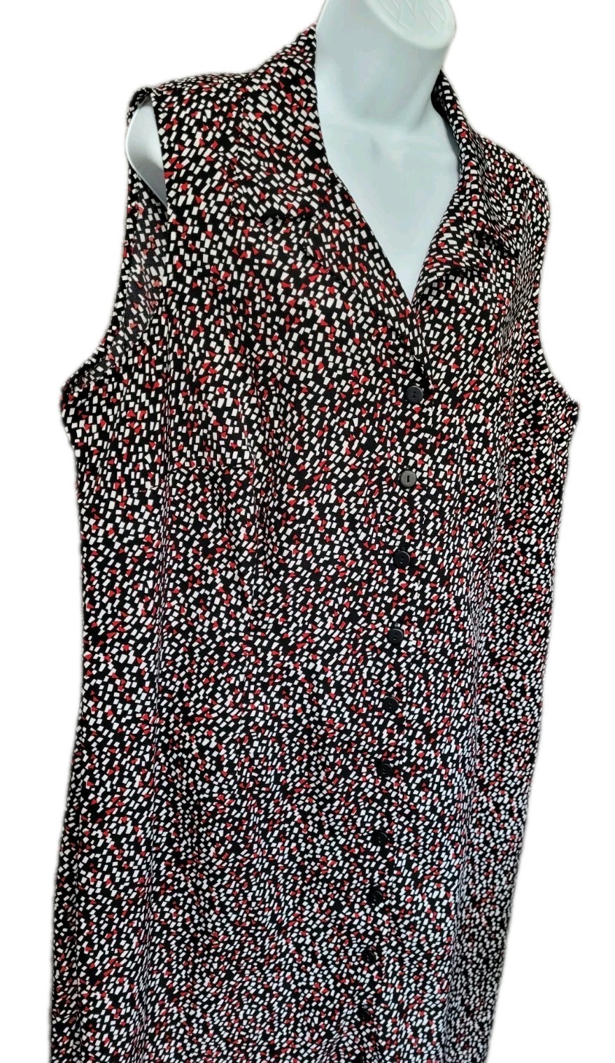 Dressbarn Women’s Maxi Shift Sheath Dress Plus Size 20W Career Black Button Up