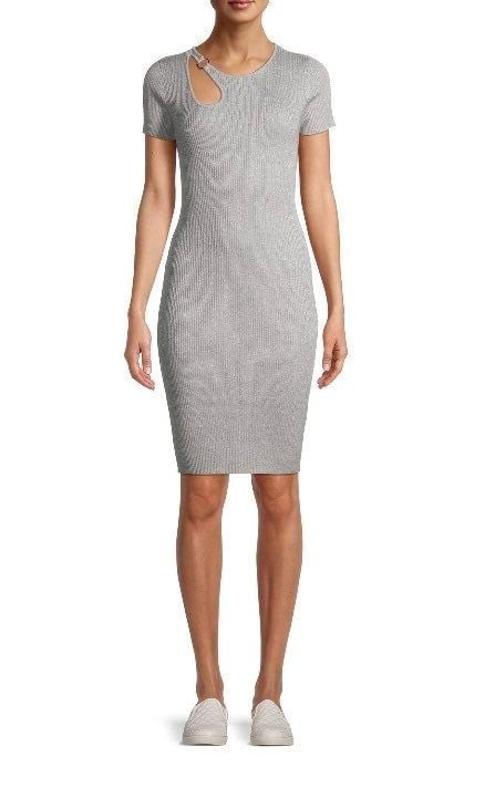 No Bounderies Teardrop Dress – Heather Grey Silver Size L & S