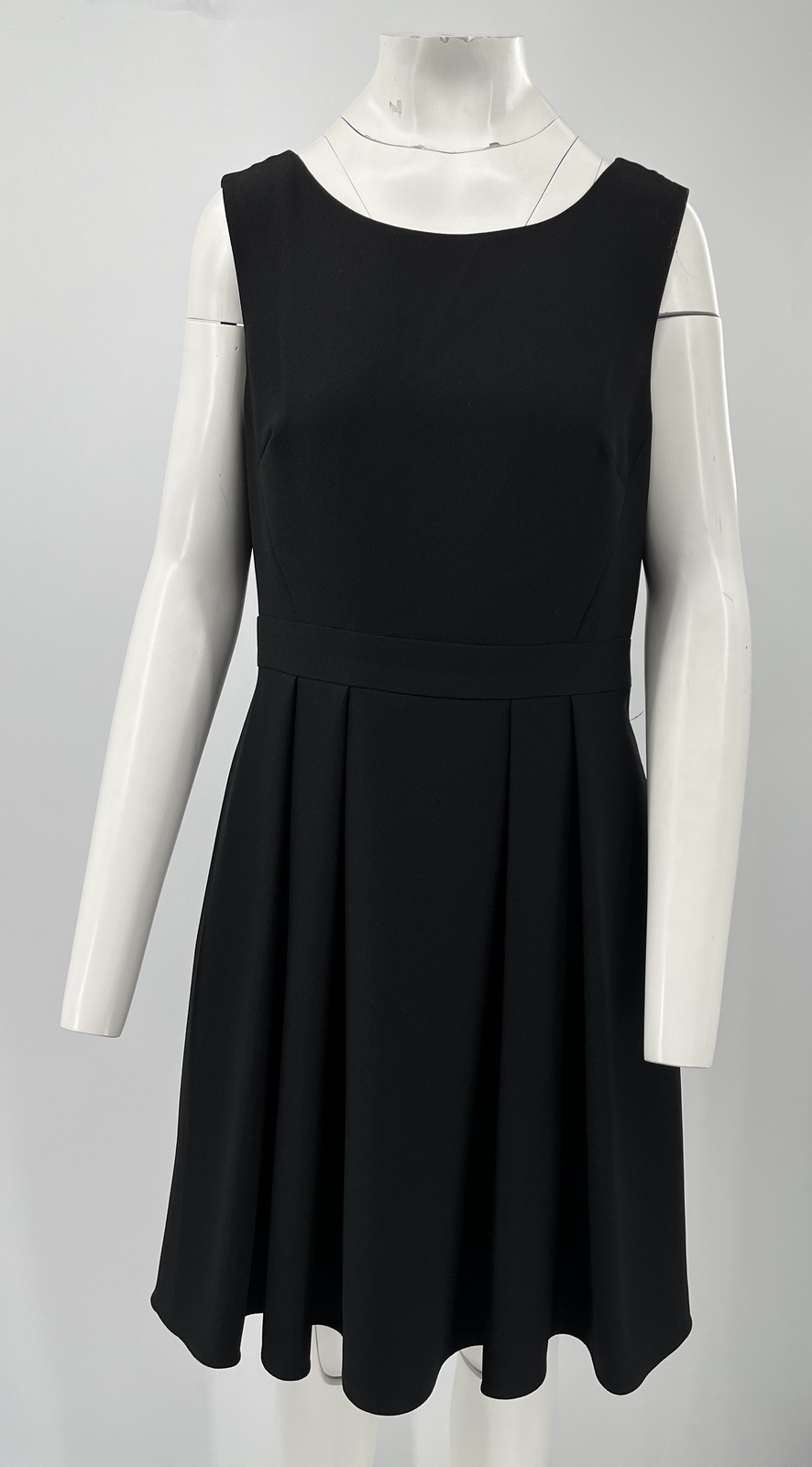 Kate Spade Black Sleeveless Bow-Back Inverted Pleated Skirt A-Line Dress sz 12