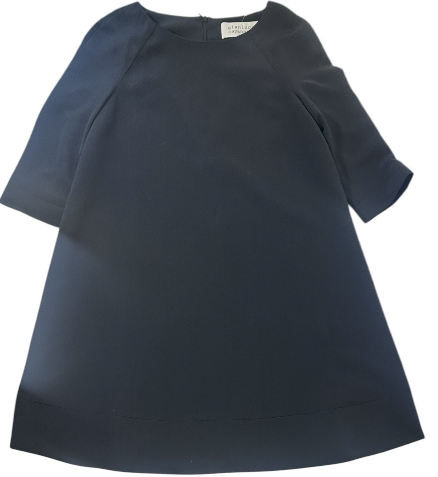 Gianluca Capanollo Dress Size 42 Black Silk Nylon Mesh Lining A Line Classic