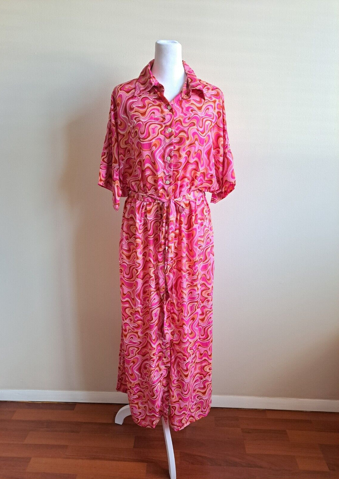 New Laraethnics Long Maxi Summer Pink Dress OS
