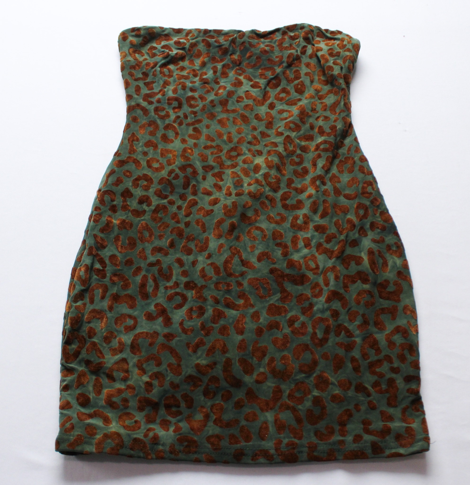 Akira Women’s Delphi Leopard Print Burnout Mini Dress MH7 Multi Green Small NWT