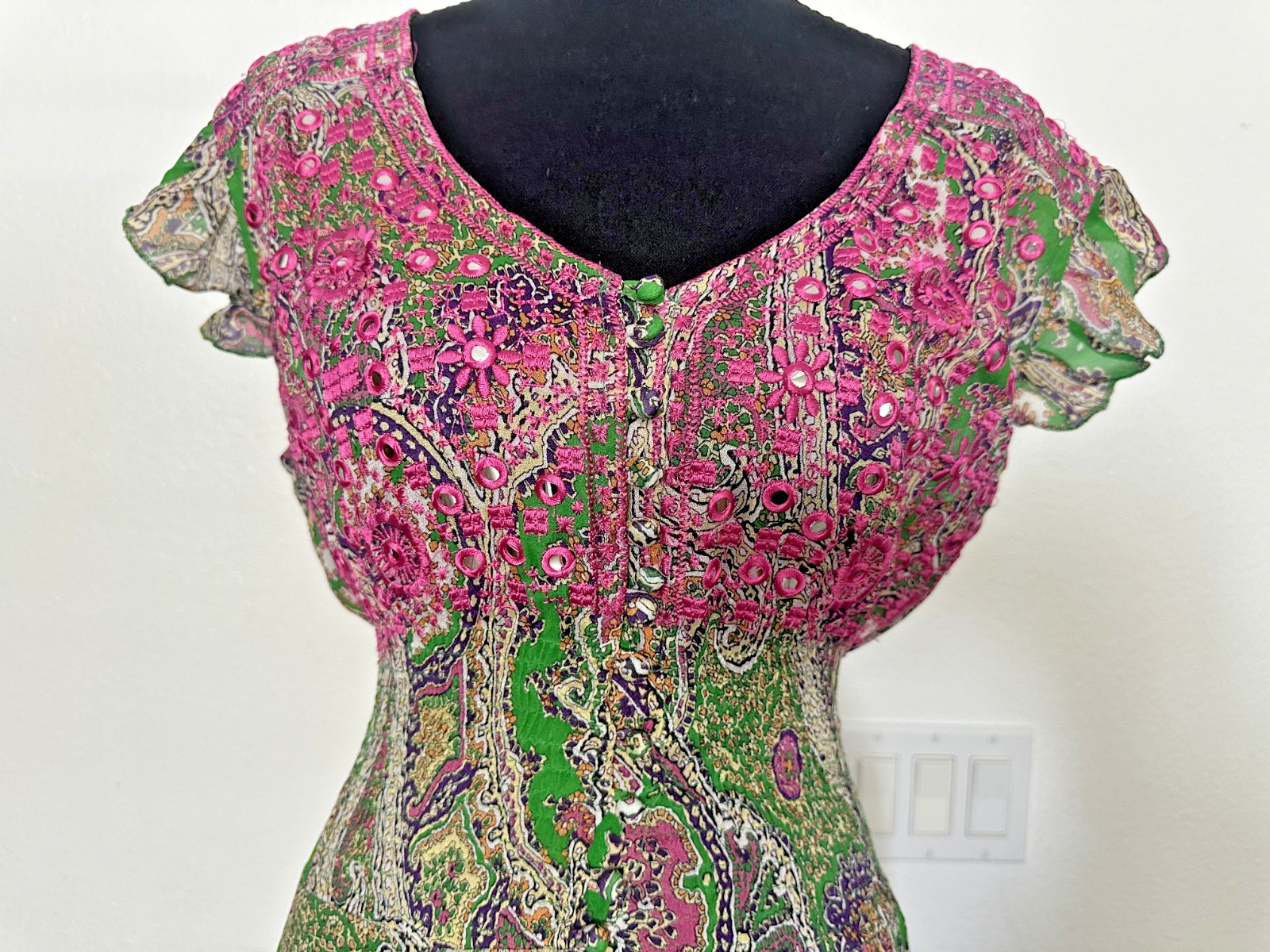Miss June Dress Legend OS Maxi sequins paisley