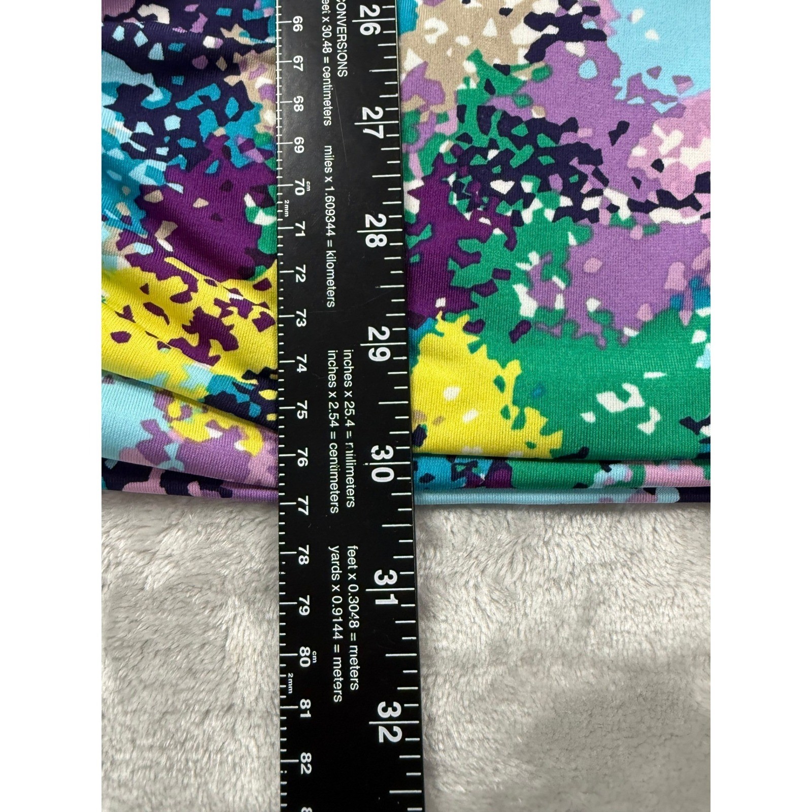BCBGMAXAZRIA One-Shoulder Y2K Digital Print Violet Combo Mini Dress Size Small