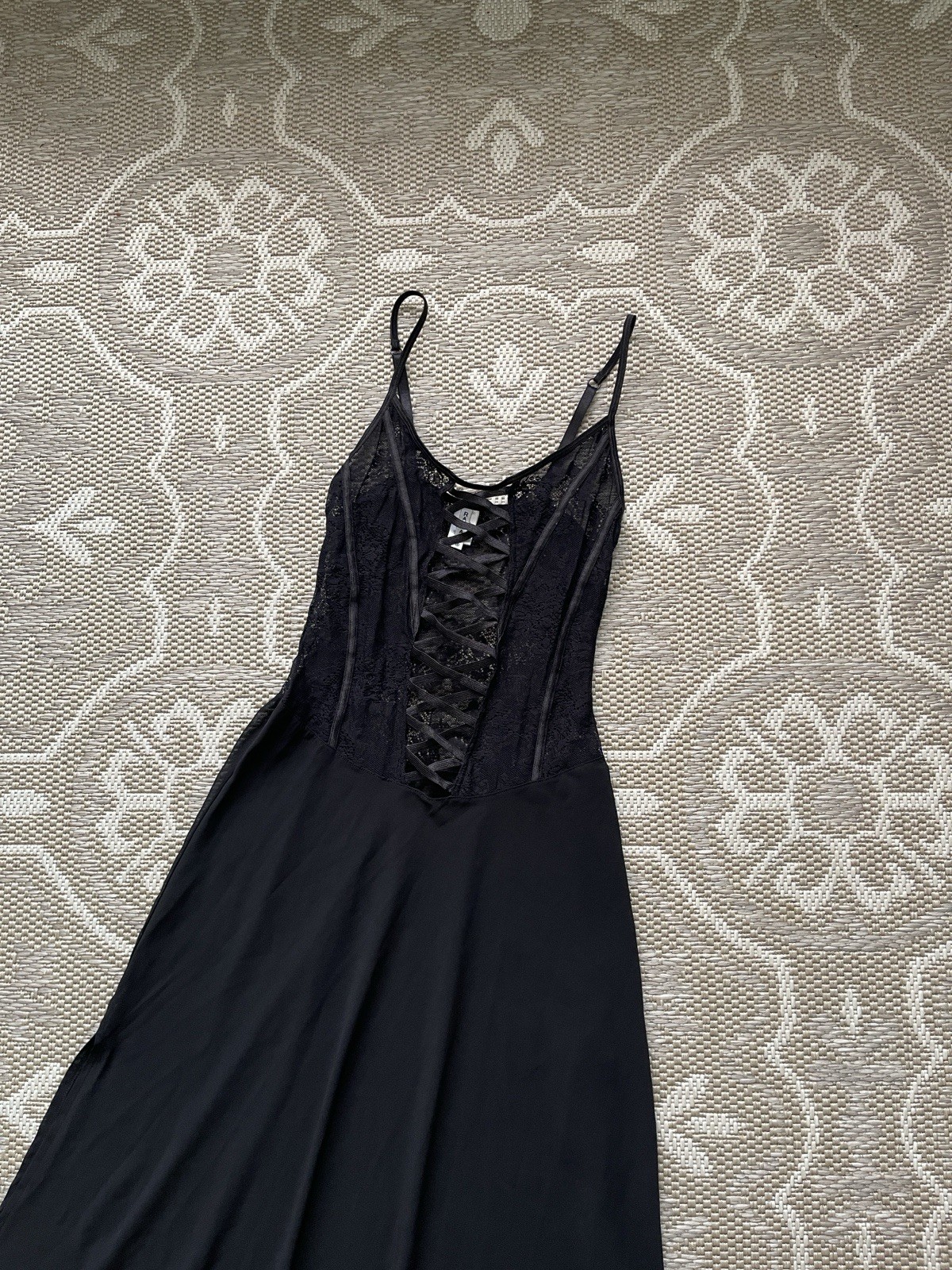Rampage Lace Elastic Corset Asymmetrical Sheer Layering Dress Lingerie