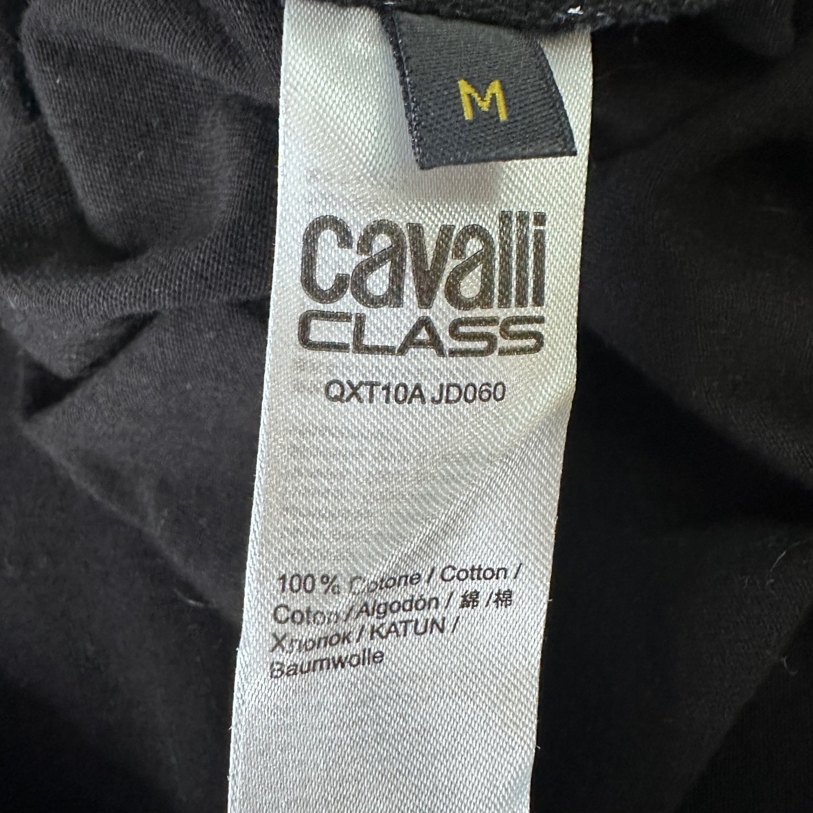 Cavalli Class Womens Black Graphic Logo Mini T-Shirt Dress QXT10A JD060 Size M