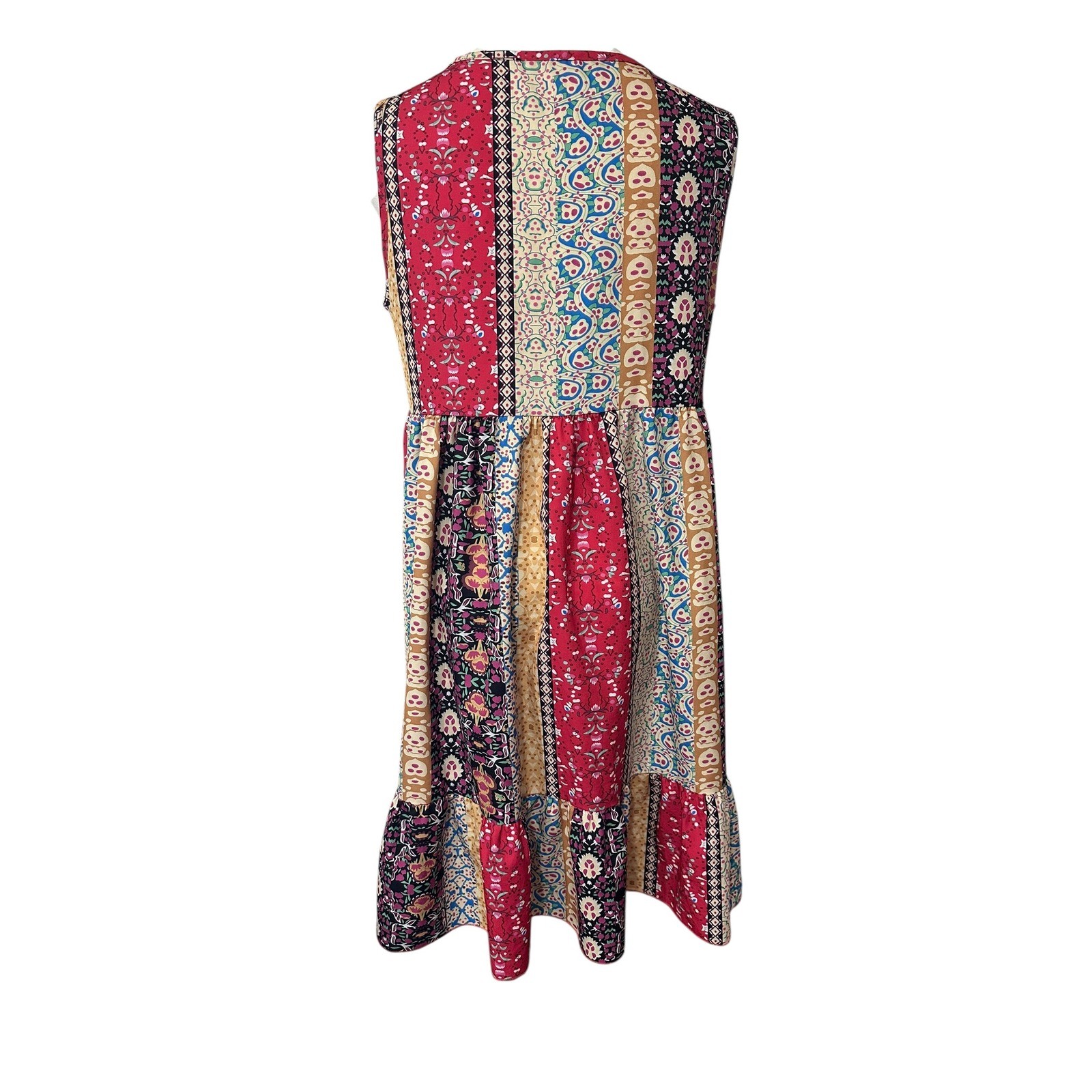 Cottagecore Prairie Indie Girl Sleeveless Festival Dress Sz M Bohemian Ruffle
