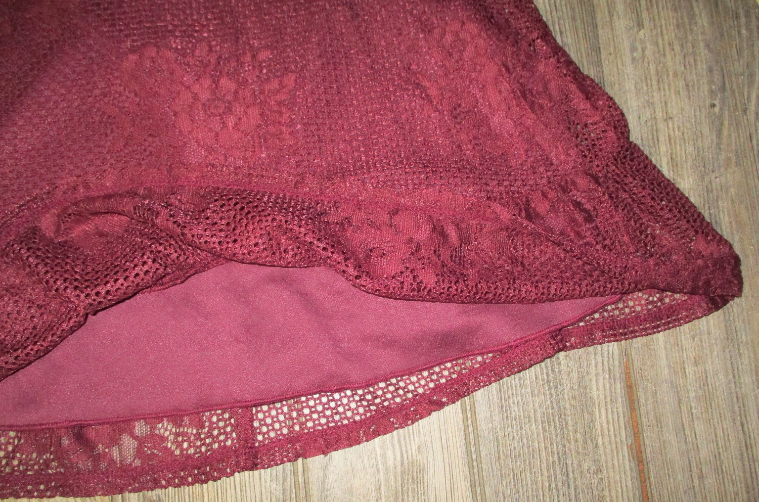 Speechless NWT Wine Sleeveless Princess Seam Ruffle Lace Dress Juniors Size S