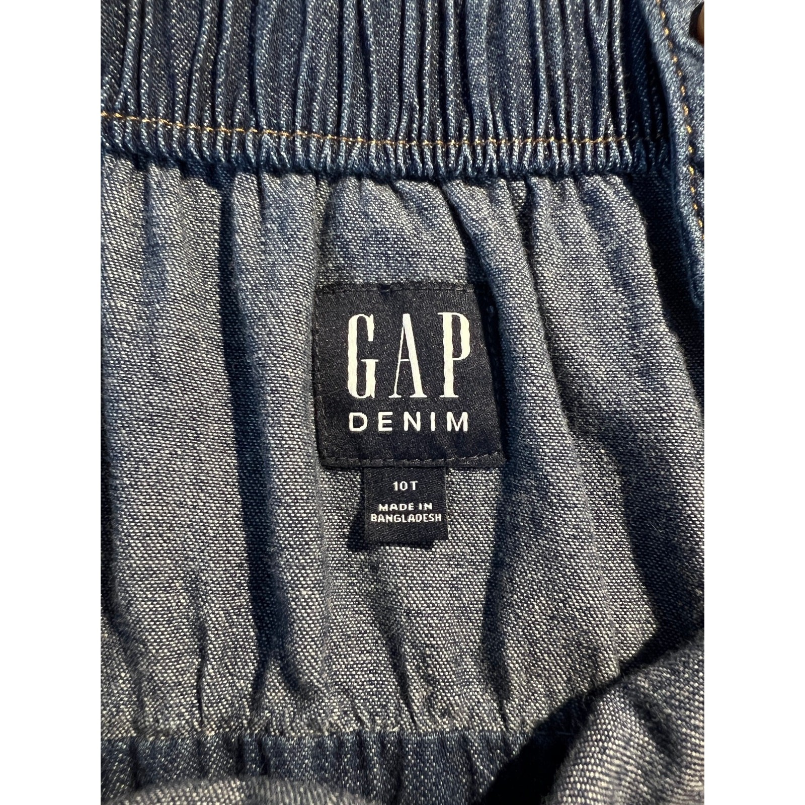 Gap Dress Womens 10 Tall Side Button Apron Denim Midi Cottagecore Boho Peasant