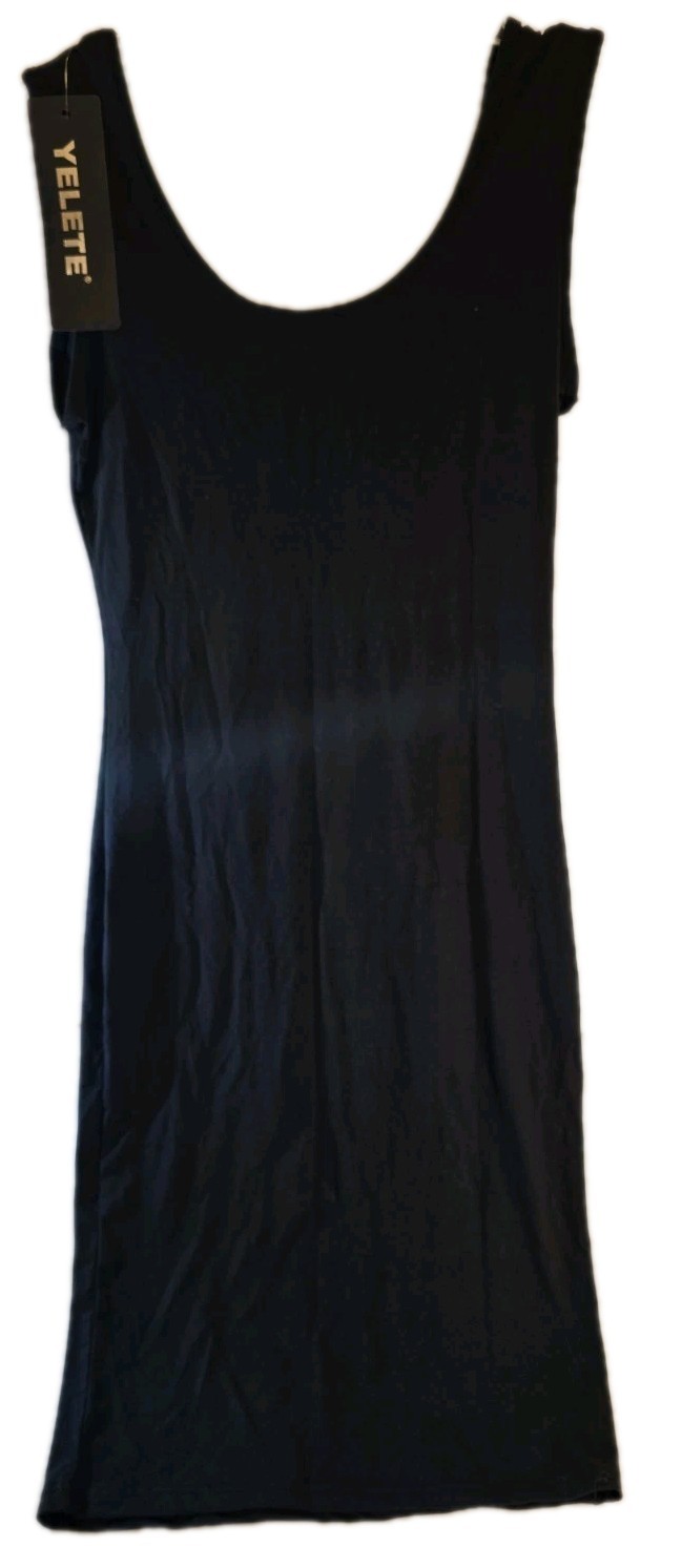 Yelete Black Sleeveless Tank Dress