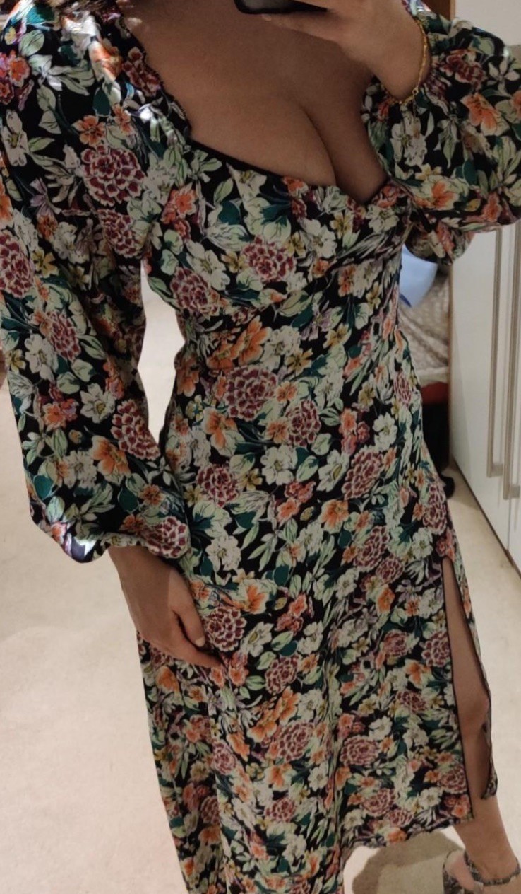 missguided midi dress Size 4 Sweetheart Whimsical Peasant y2K