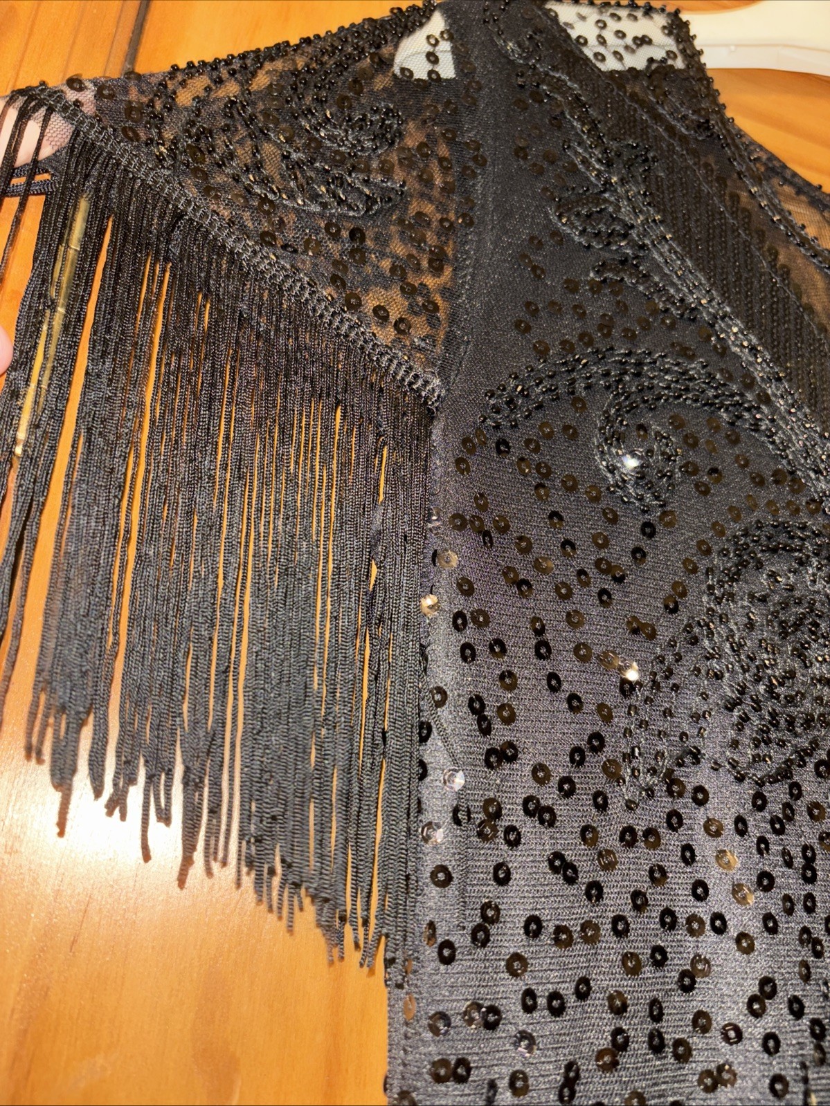 Flapper Dress Black Size 6 PrettyGuide ’20s Sequin Beaded Cocktail