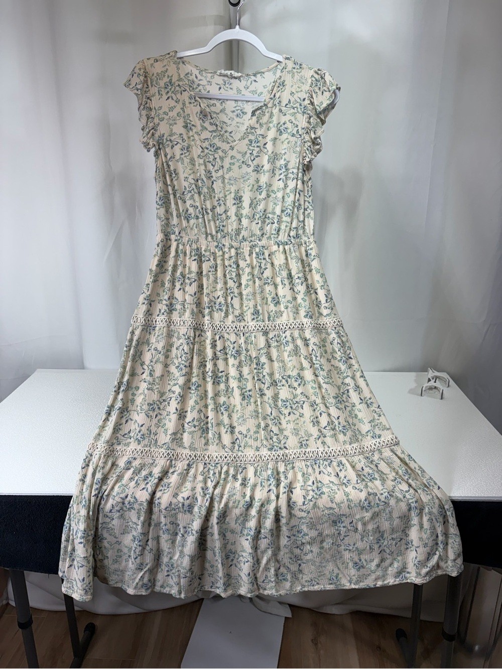 Lucky Brand Floral Rayon Blend Midi Dress Medium 3290