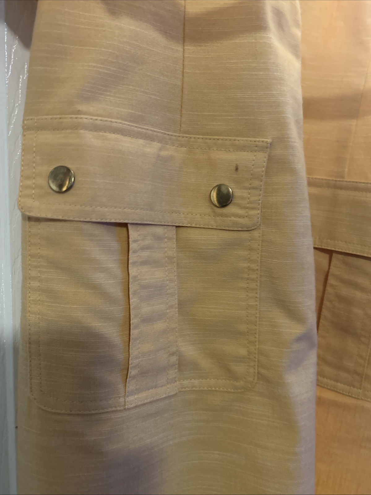 Sharagano Dress Yellow Roll Tab Sleeve Utility Career Belted New Size 16