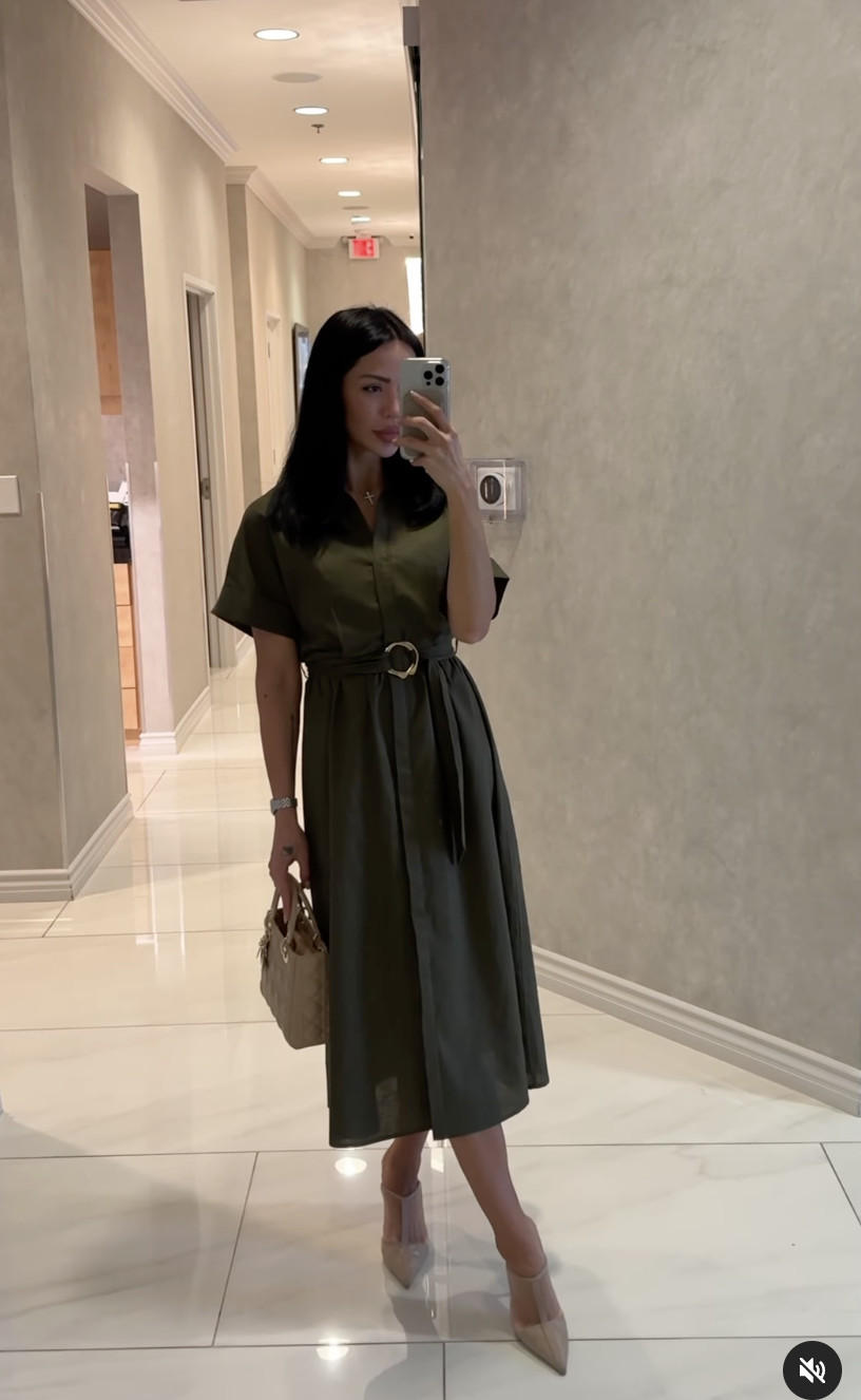 NWT_ZARA ss24 LINEN BLEND MIDI SHIRTDRESS Mid khaki | 8372/101_XS-2XL