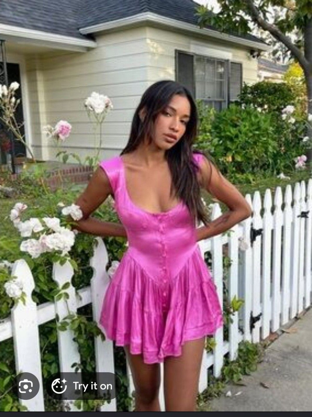 Vanessa Mooney Elisabeth Pink Satin Romper Dress L Corset Mini Party ⭐