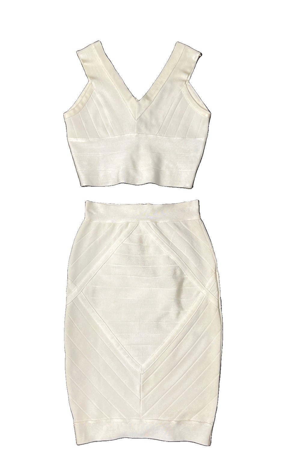 Women’s White Sexy Summer Dress Two-Piece Skirt Set Size Small