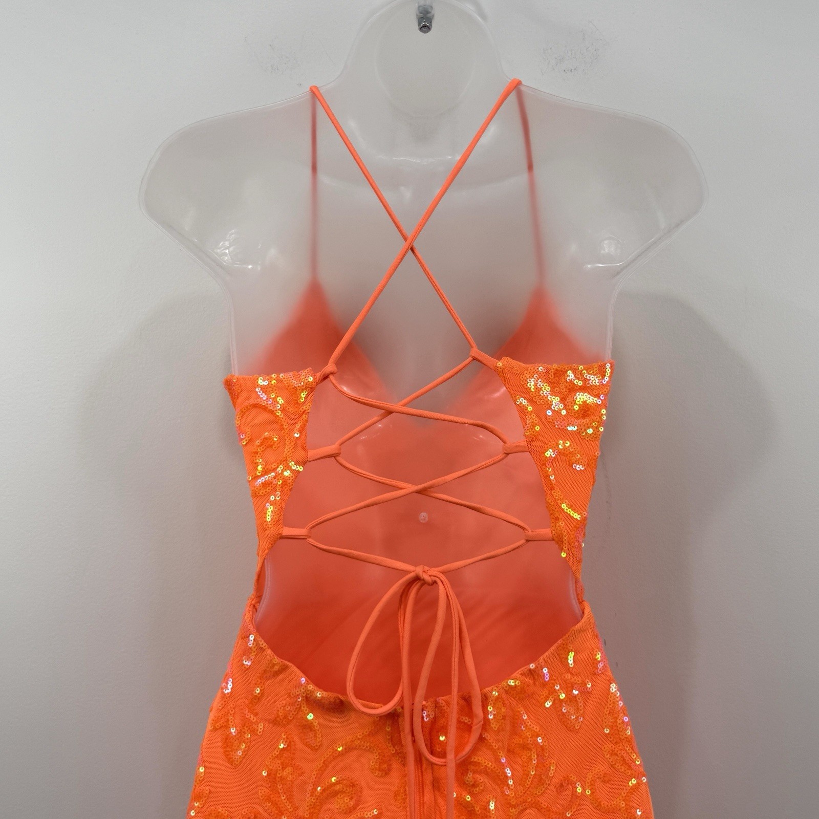 Windsor Serving Sparkle Sequin Lace Up Dress S Babydoll Fairy Mermaid HOCO