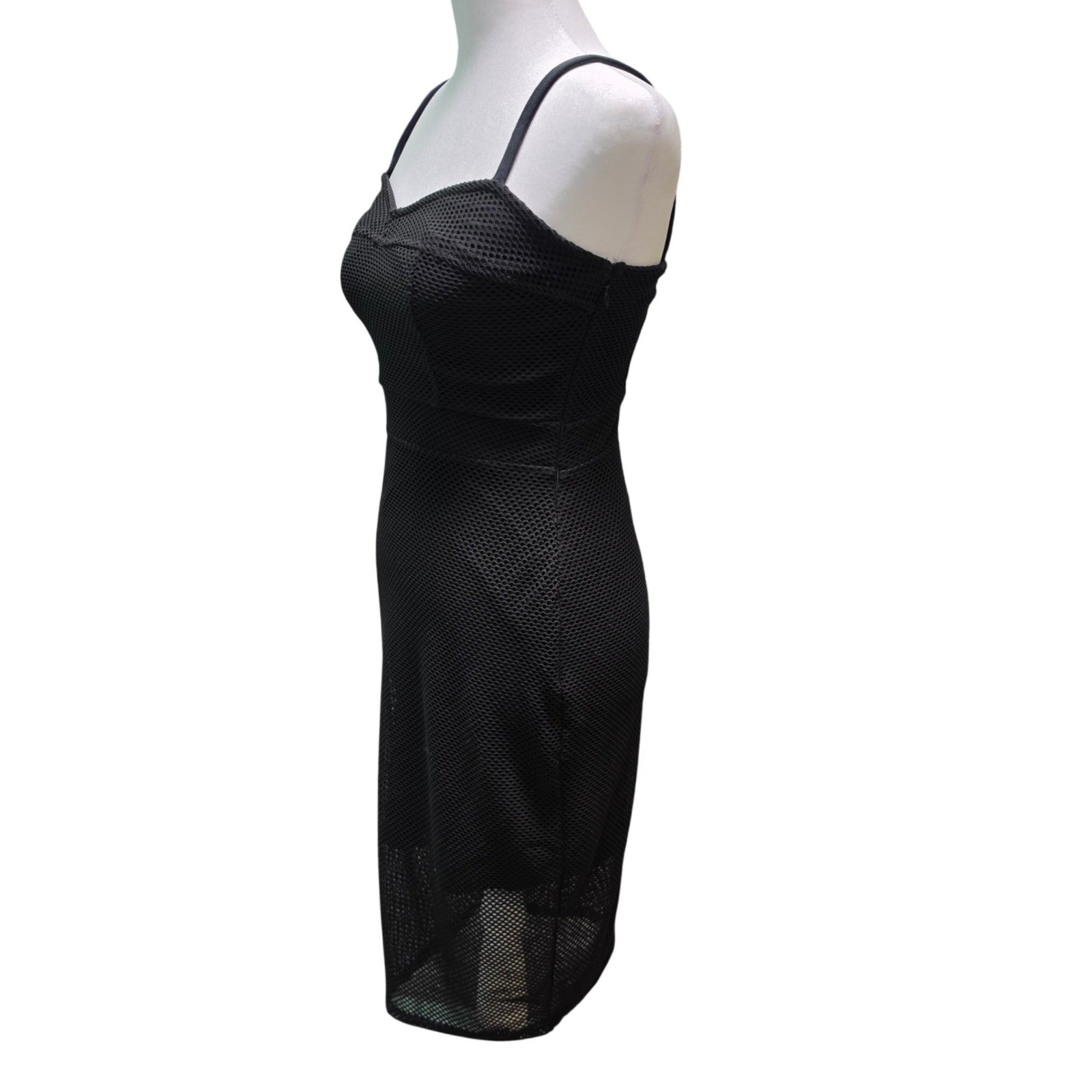 Sheath Dress Express Size 0 Womens Black Mesh Overlay Bodycon Sweetheart