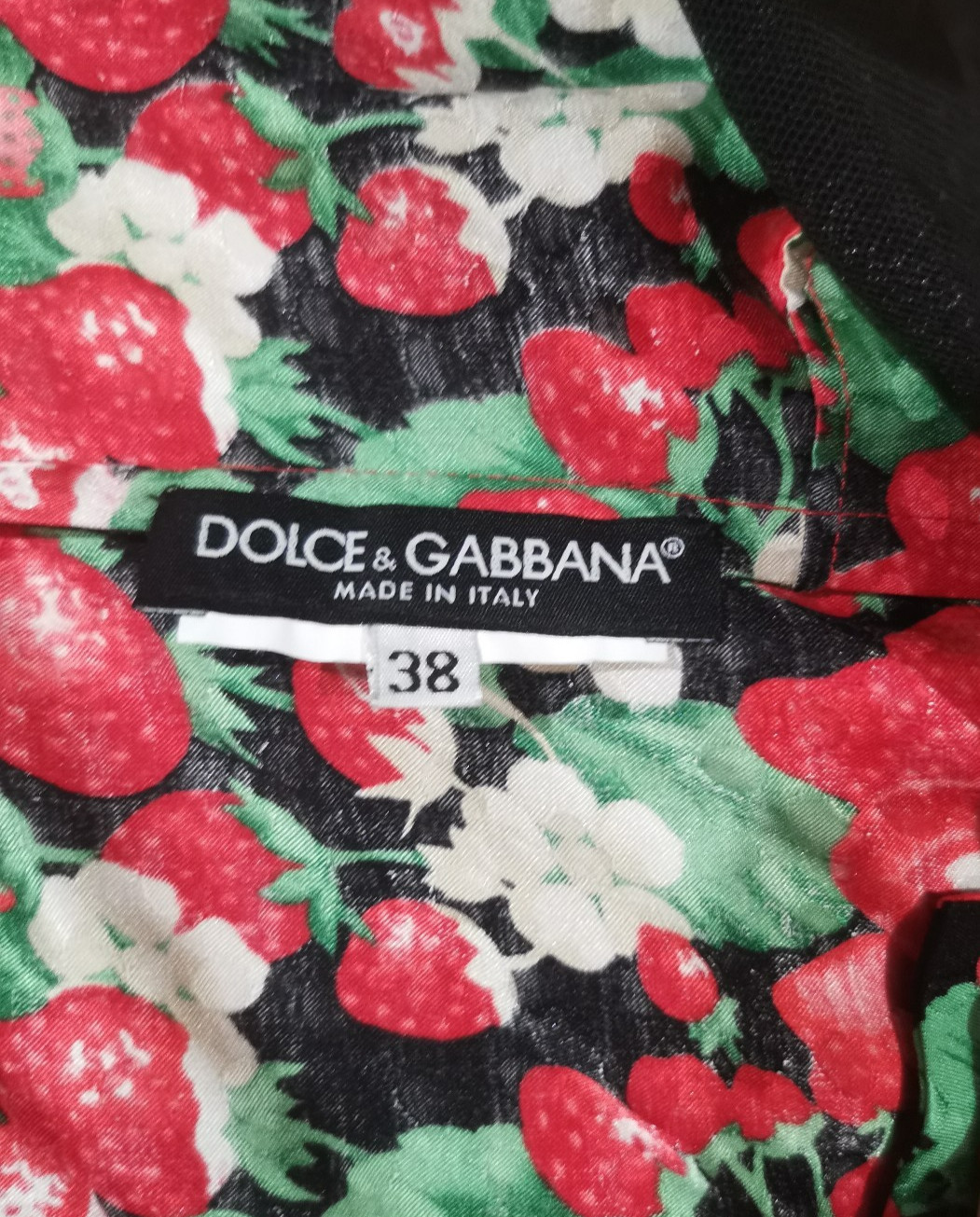 🆓US🛃 SS 2006 Dolce&Gabbana strawberries printed silk corset dress IT 38