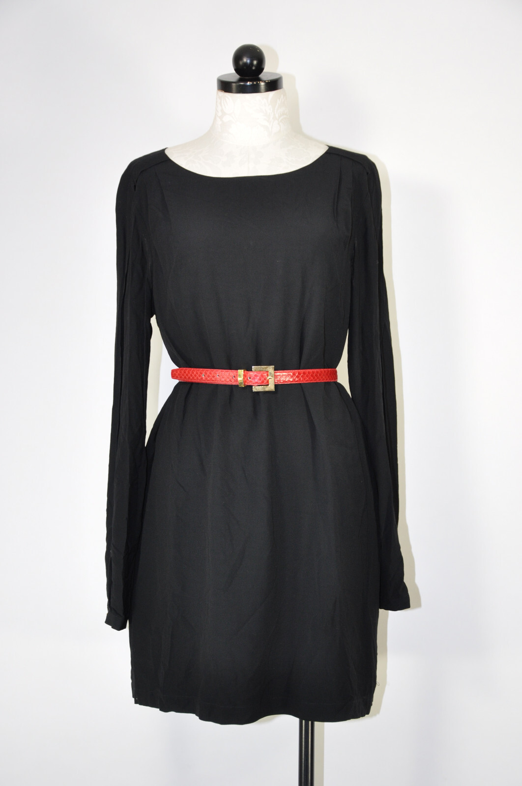 Twelfth Street Black Rayon Crochet Lace Back Whimsigoth Witchy Dress Women L