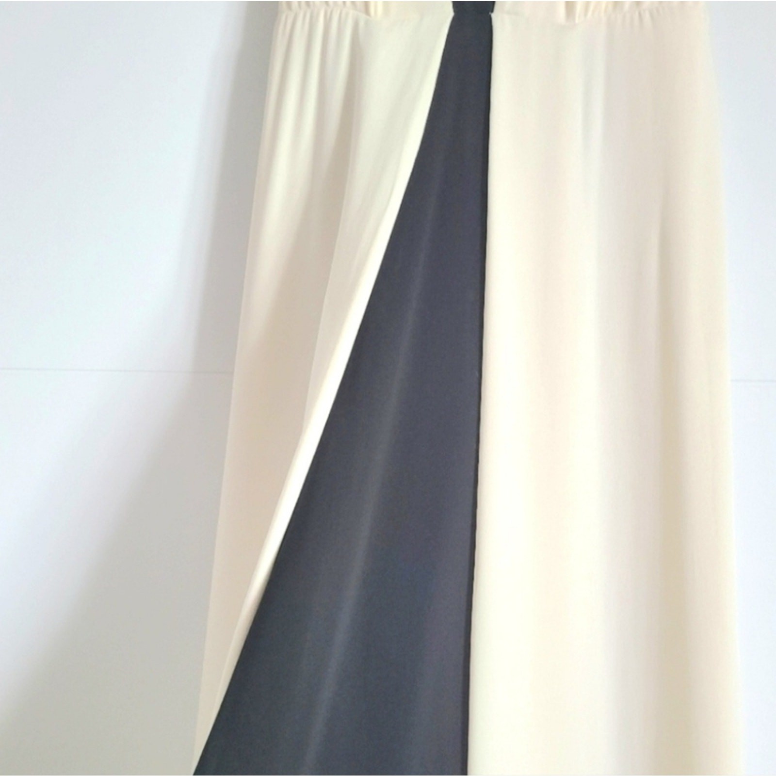 Valentino Silk Two-Tone Ruched Gown Ivory Black 42 IT 6 NWT