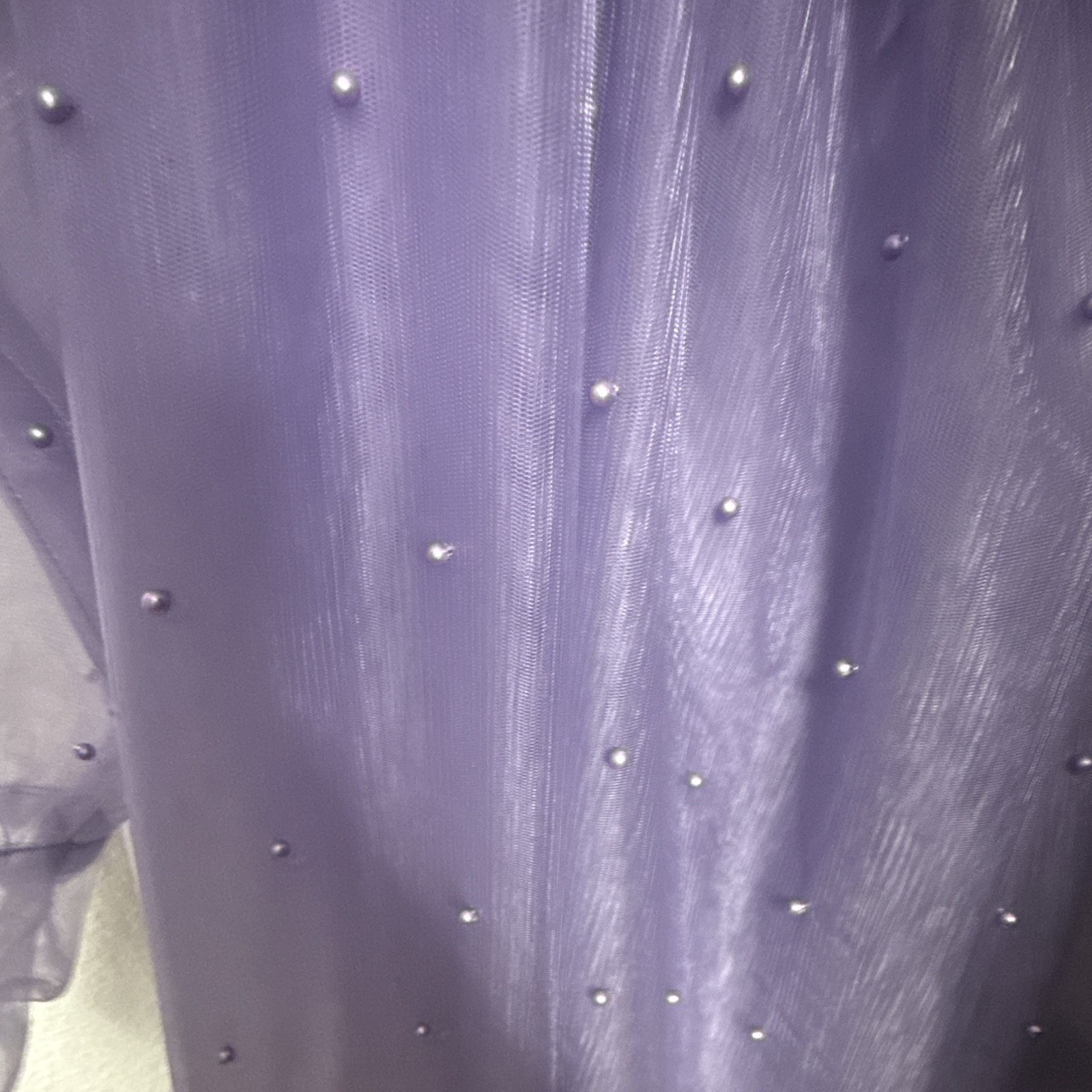 Lavender Molisa Women Pearl Tulle Maternity Dress Puffy Sleeves Off Shoulder