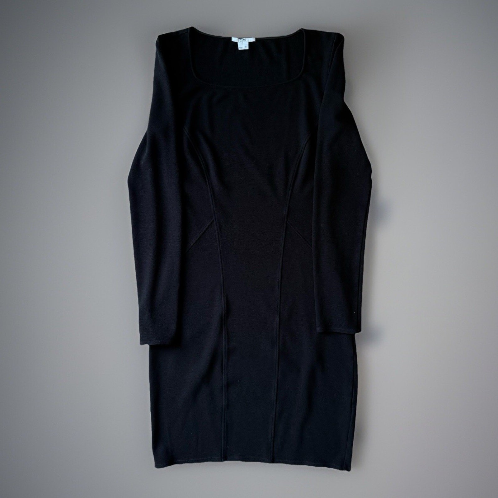 Helmut Lang Gala Piped Cutout Knit Dress Women’s M Black Glam Boho New York