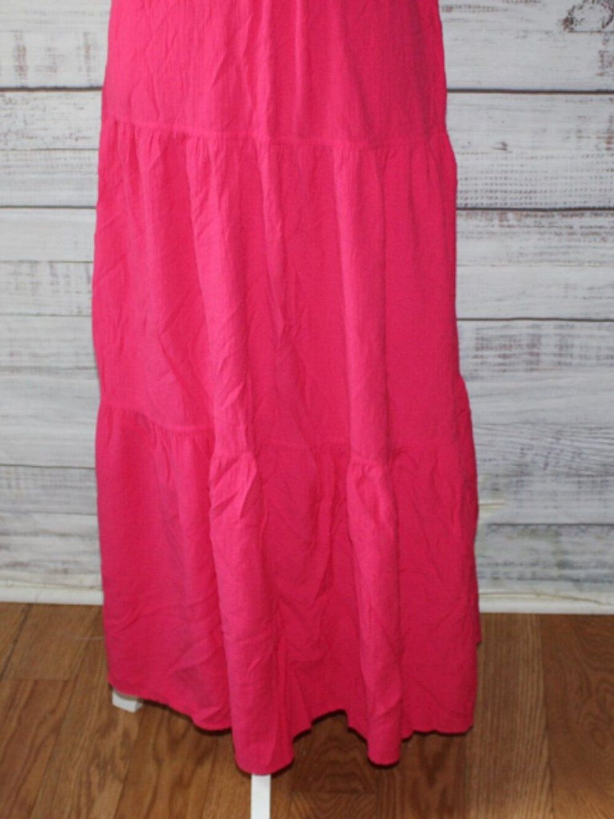 Calvin Klein Flutter Sleeve Gauze Midi Dress Lipstick Color Size 12